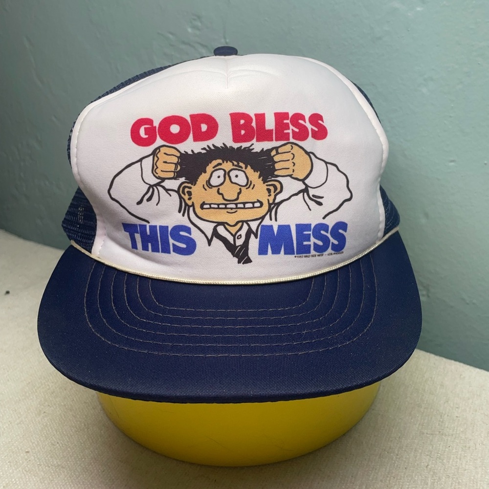 Deadstock Vintage 1980'S God Bless This Mess Trucker Hat Designer Awards
